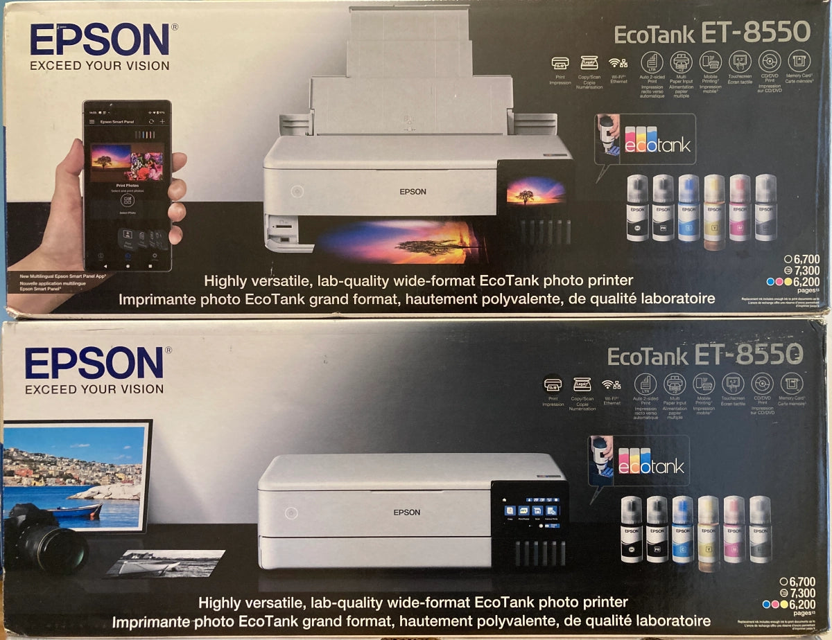 Epson EcoTank Photo ET-8550 Wireless Wide Format Color All-In-One Inkjet Printer (C11CJ21201) - DealJustDeal