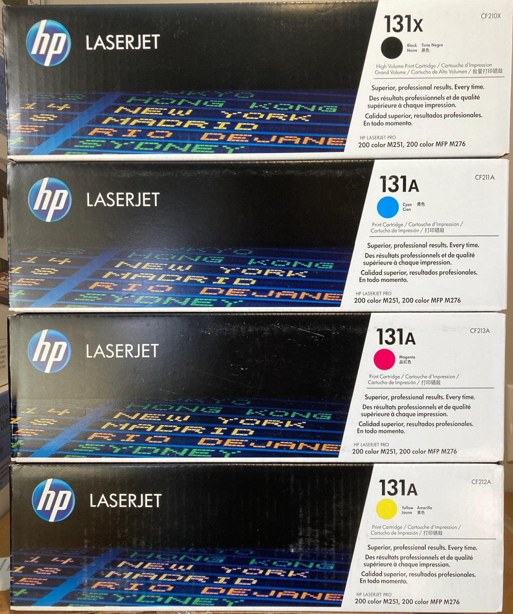 HP 131X/131A Black High Yield and Cyan/Magenta/Yellow Standard Yield Toner Cartridge, Pack Of 4 - DealJustDeal