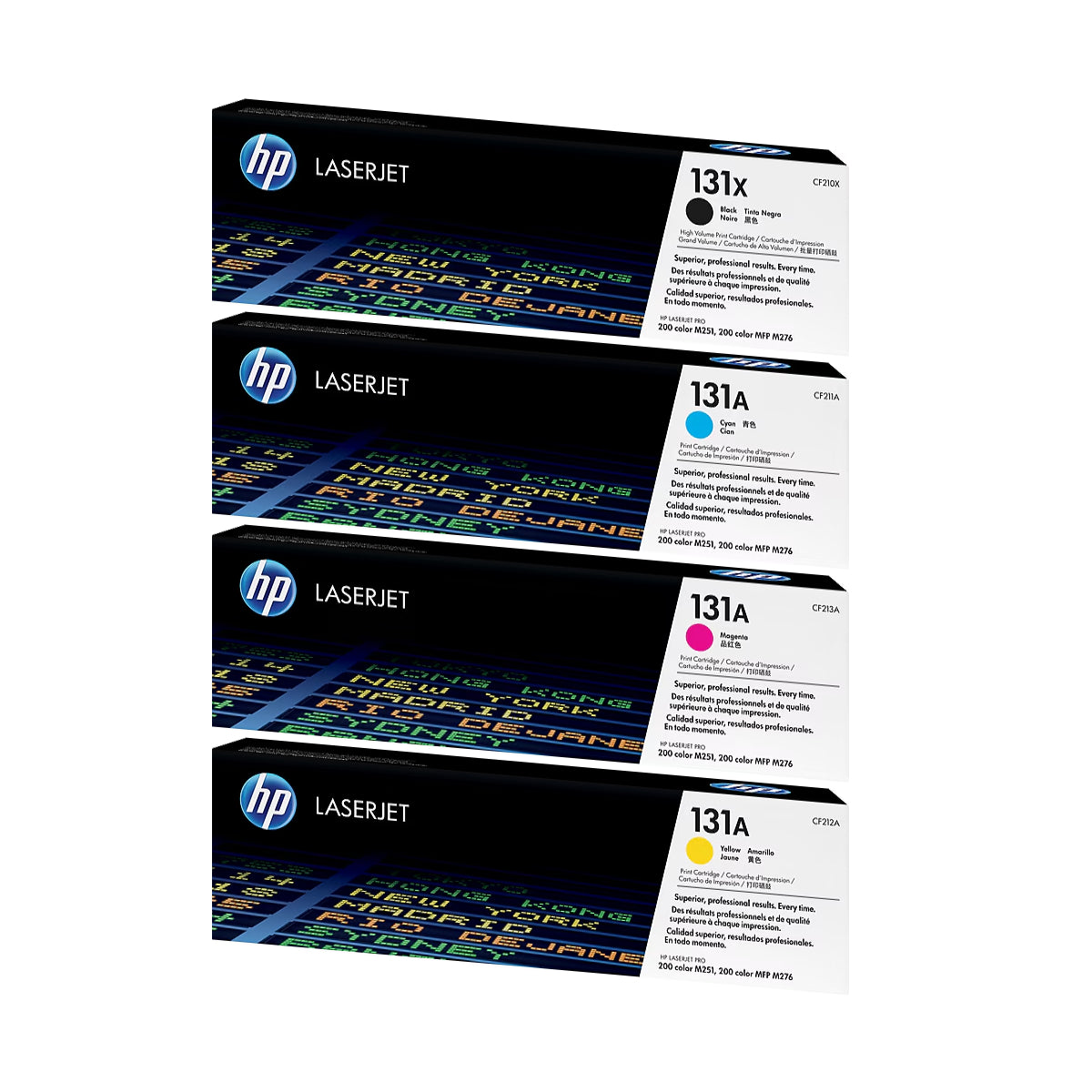 USED - HP 131X/131A Black High Yield and Cyan/Magenta/Yellow Standard Yield Toner Cartridge, Pack Of 4 - DealJustDeal