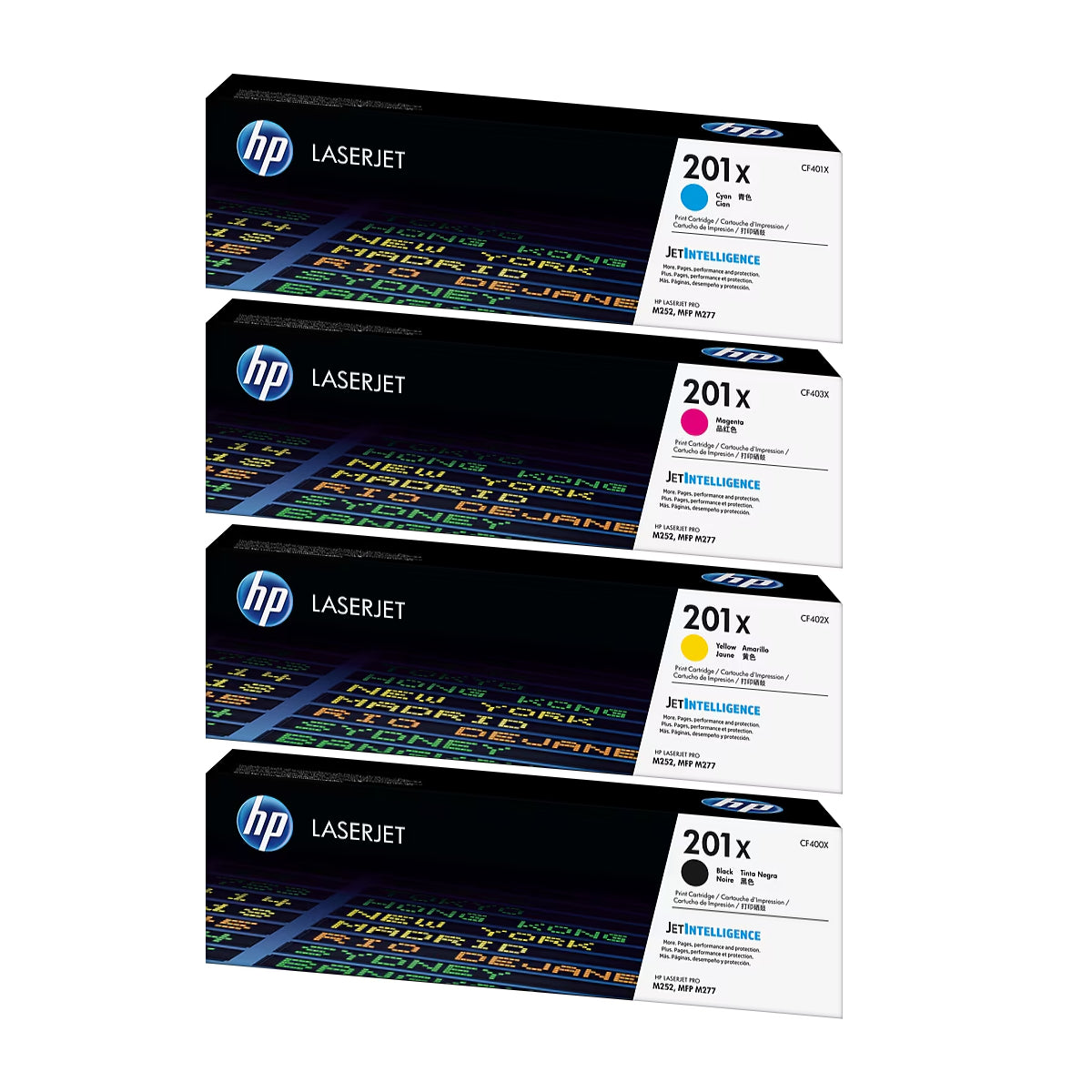 HP 201X Black/Cyan/Magenta/Yellow High Yield Toner Cartridge, Pack Of 4 - DealJustDeal