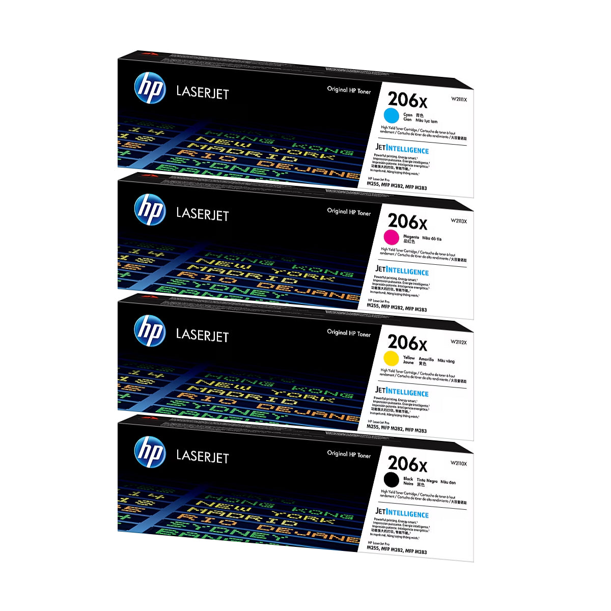 HP 206X Black/Cyan/Magenta/Yellow High Yield Toner Cartridge, Pack Of 4 - DealJustDeal