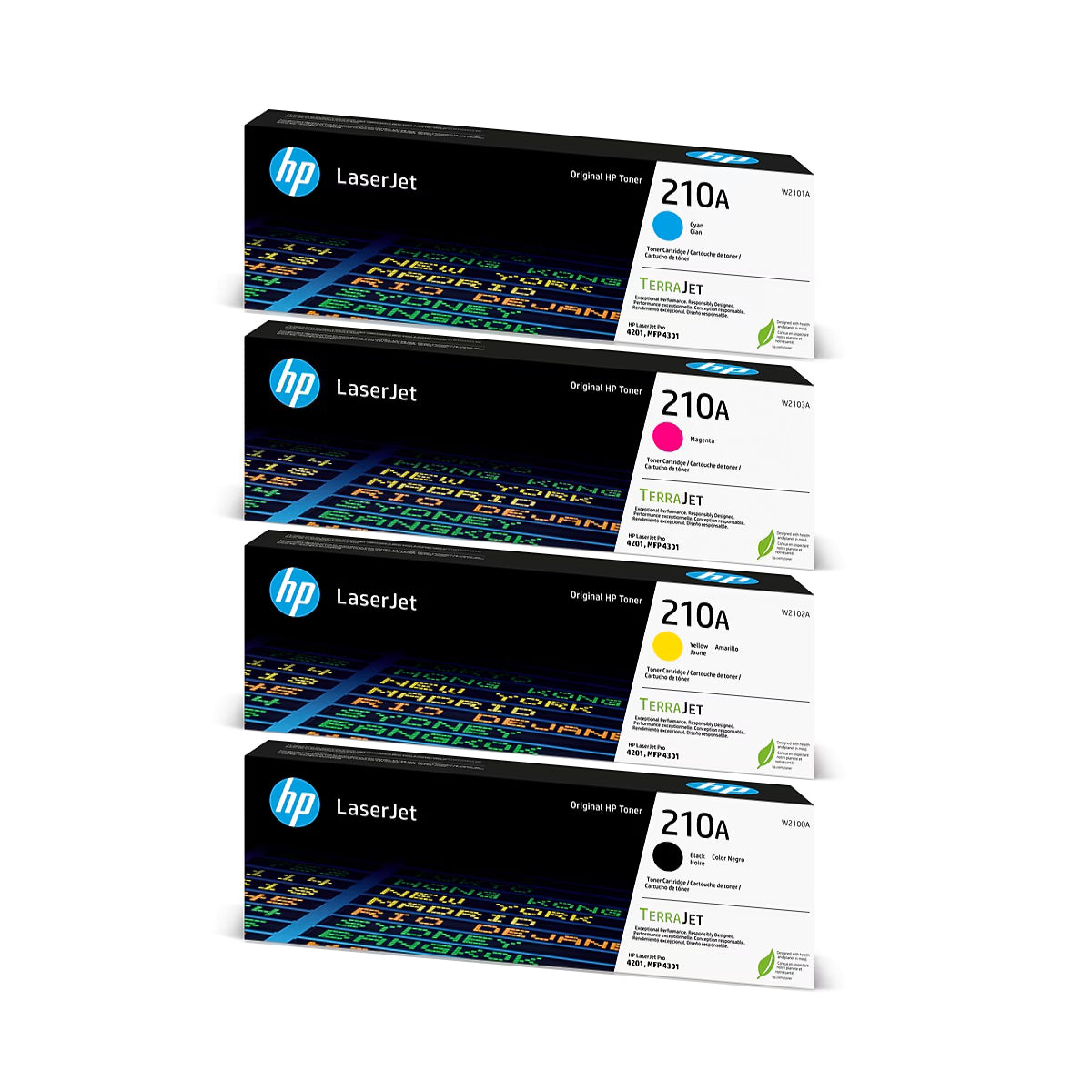 HP 210A Black/Cyan/Magenta/Yellow Standard Yield Toner Cartridge, Pack Of 4 - DealJustDeal