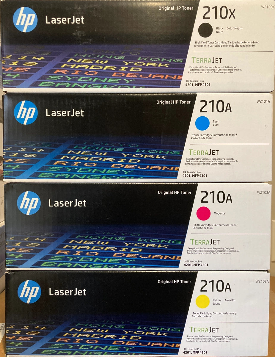 HP 210X Black High Yield, 210A Cyan/Magenta/Yellow Standard Yield Toner Cartridge, Pack Of 4 - DealJustDeal