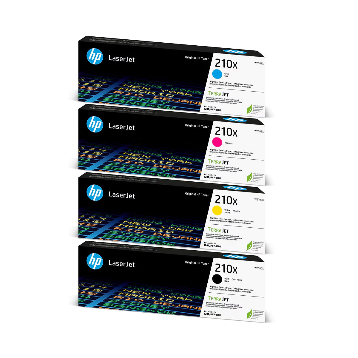 HP 210X Black/Cyan/Magenta/Yellow High Yield Toner Cartridge, Pack Of 4 - DealJustDeal