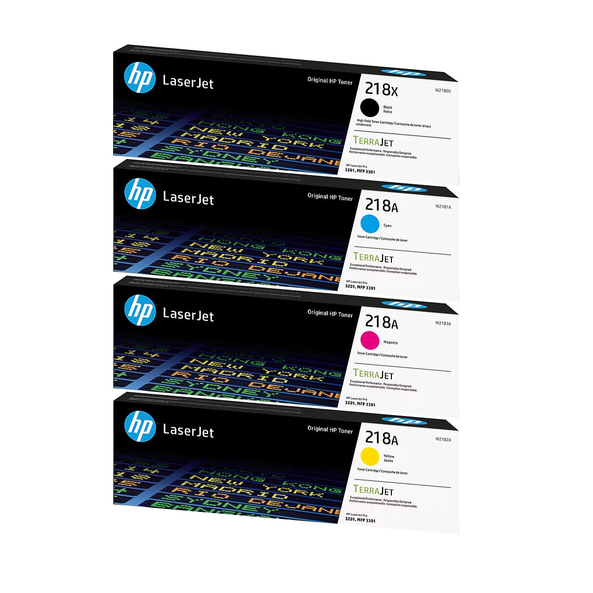 HP 218X Black High Yield, 218A Cyan/Magenta/Yellow Standard Yield Toner Cartridge, Pack Of 4 - DealJustDeal