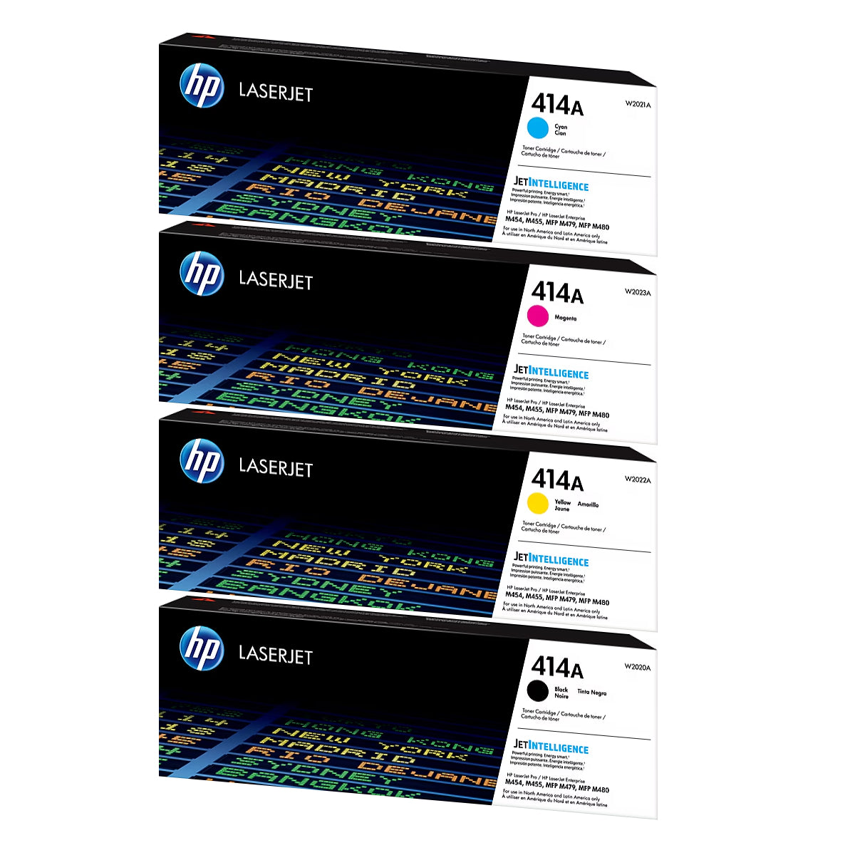 USED - HP 414A Black/Cyan/Magenta/Yellow Standard Yield Toner Cartridge, Pack Of 4 - DealJustDeal