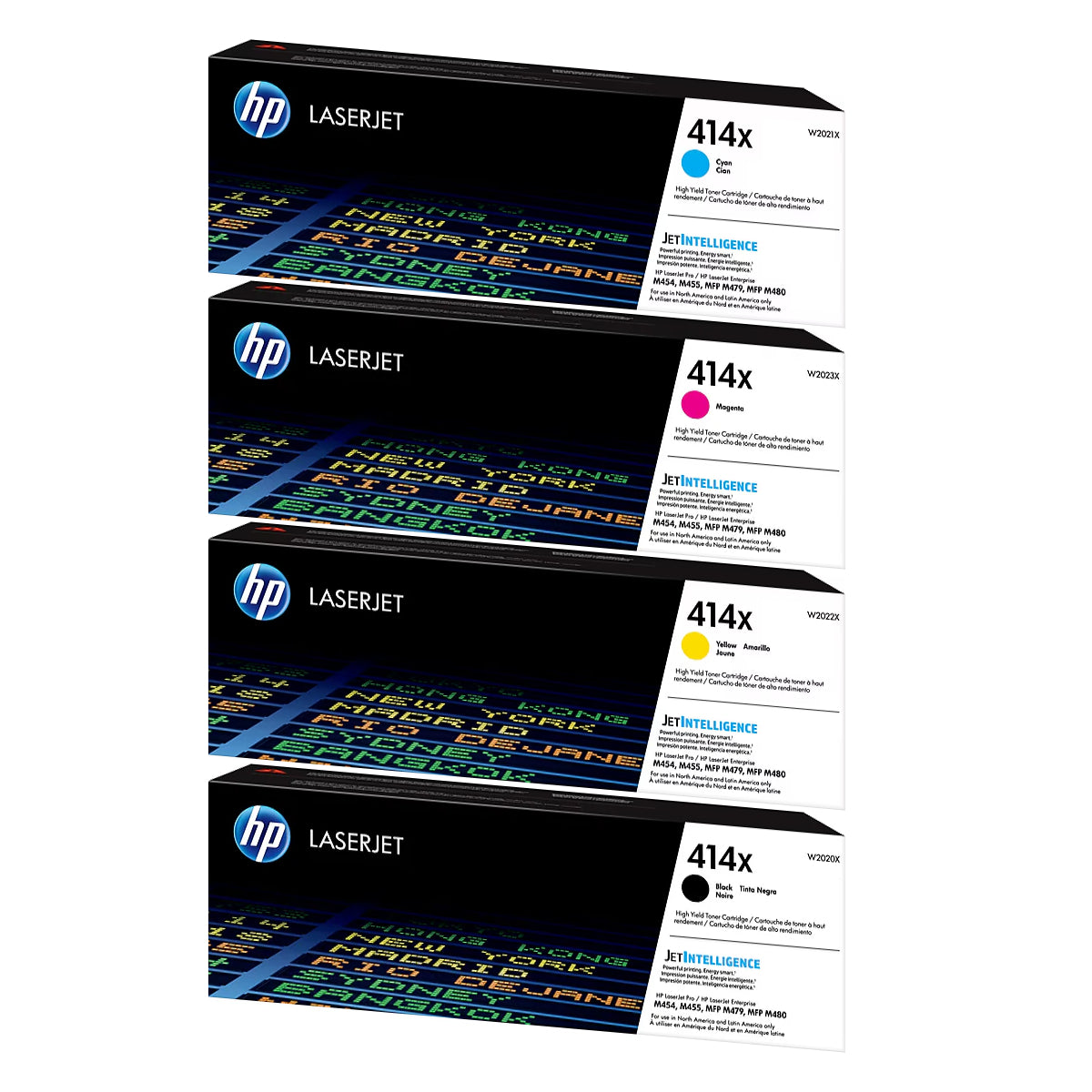 HP 414X Black/Cyan/Magenta/Yellow High Yield Toner Cartridge, Pack Of 4 - DealJustDeal