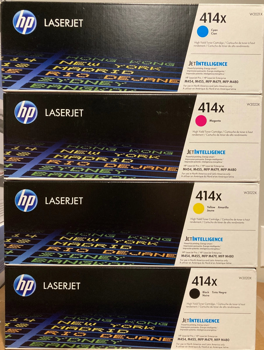 HP 414X Black/Cyan/Magenta/Yellow High Yield Toner Cartridge, Pack Of 4 - DealJustDeal