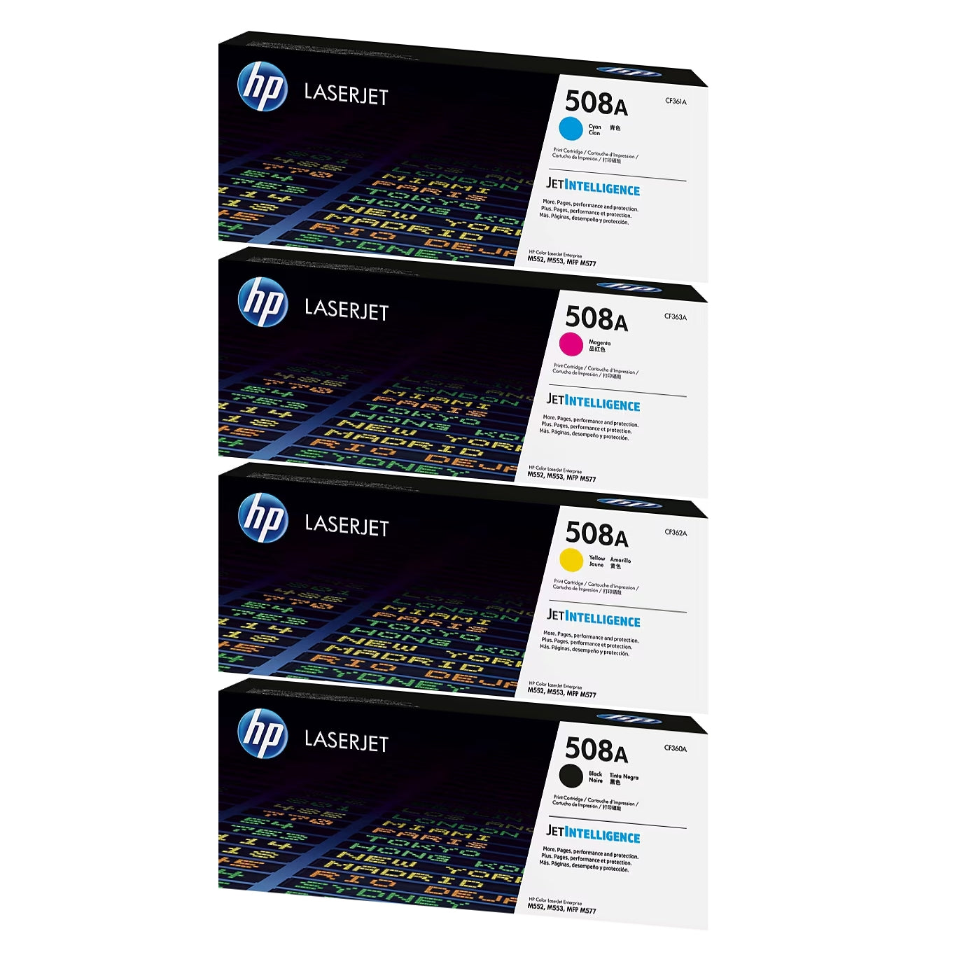 HP 508A Black/Cyan/Magenta/Yellow Standard Yield Toner Cartridge, Pack Of 4 - DealJustDeal