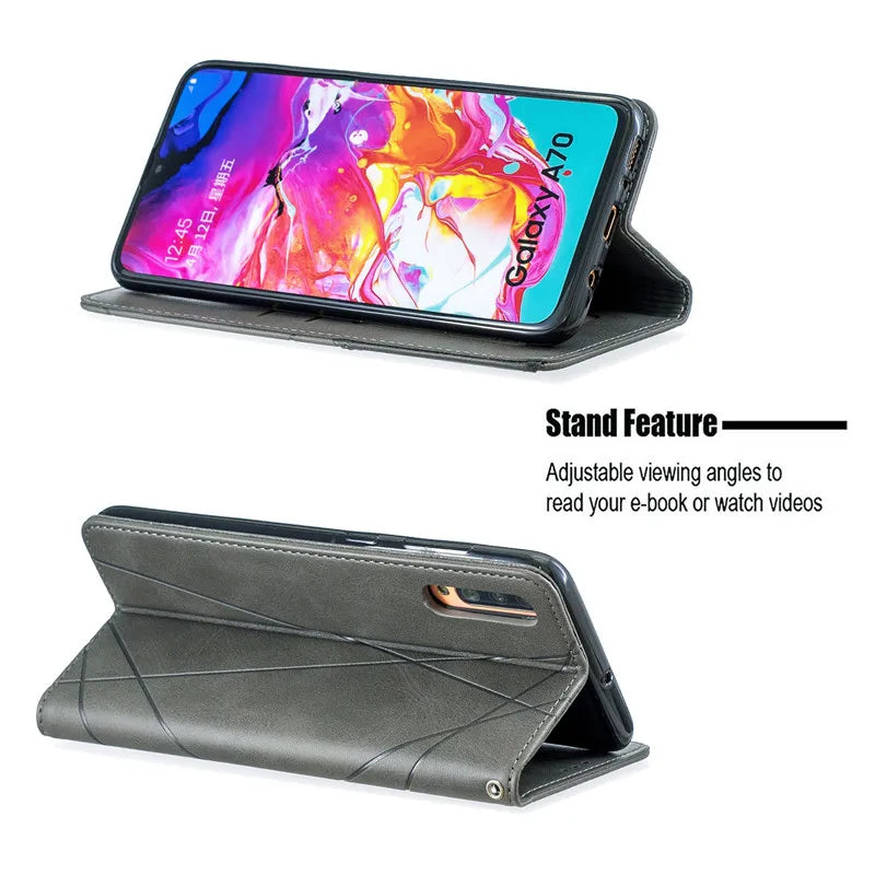 Flip Stand Magnetic Leather Galaxy A Case - DealJustDeal