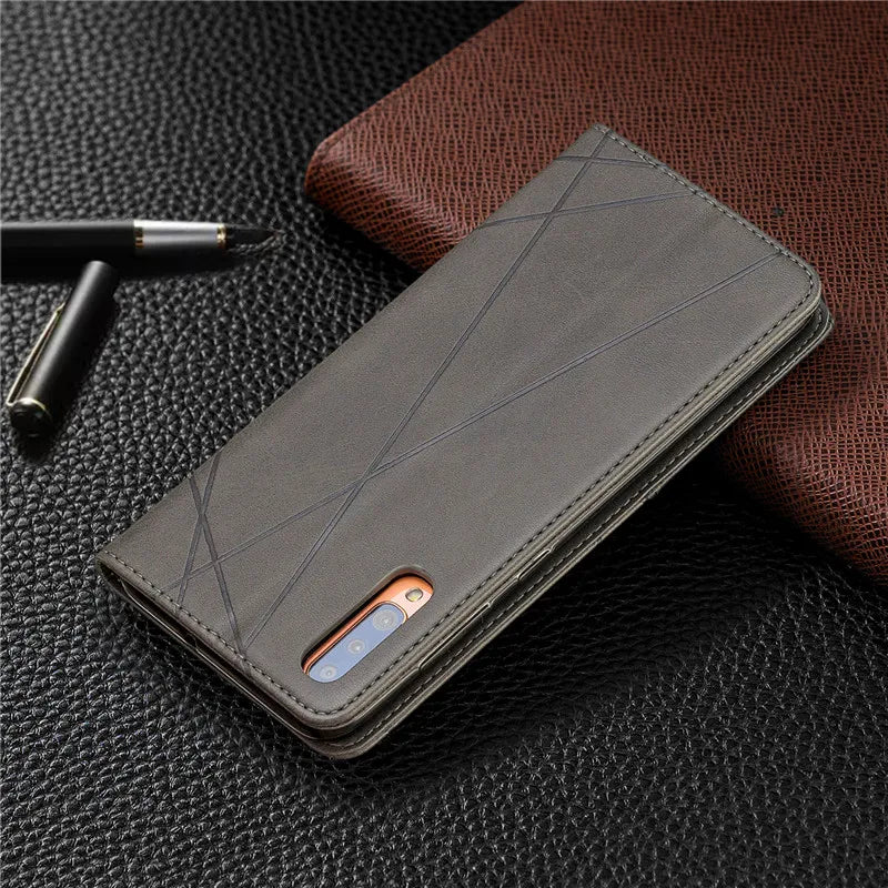 Flip Stand Magnetic Leather Galaxy A Case - DealJustDeal