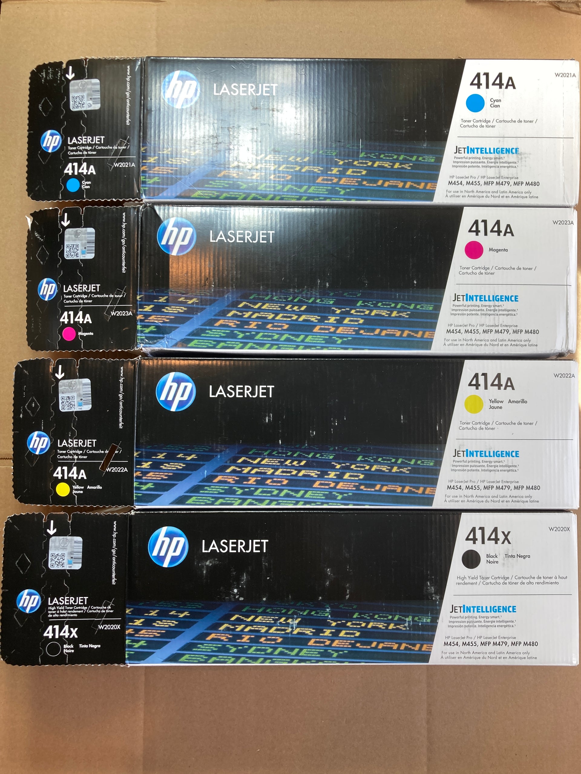 USED - HP 414X Black High Yield, 414A Cyan/Magenta/Yellow Standard Yield Toner Cartridge, Pack Of 4 - DealJustDeal