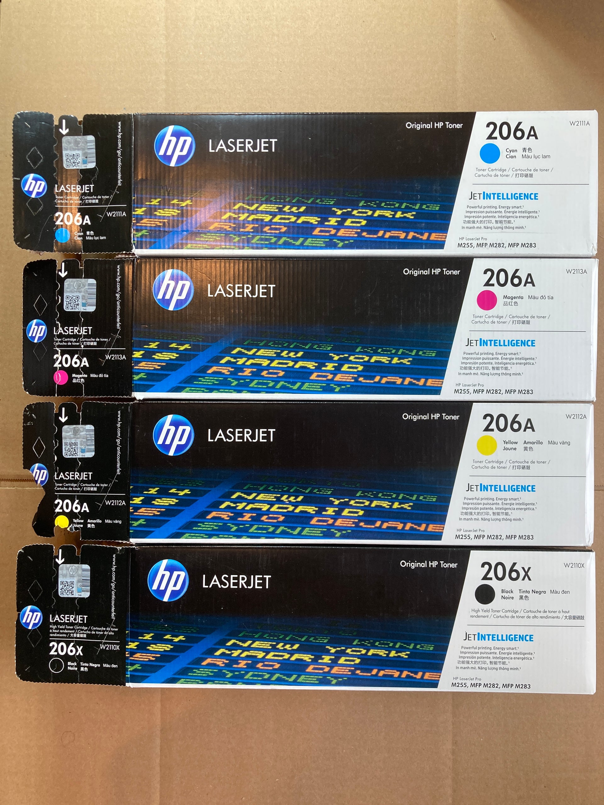 USED - HP 206X Black High Yield, 206A Cyan/Magenta/Yellow Standard Yield Toner Cartridge, Pack Of 4 - DealJustDeal