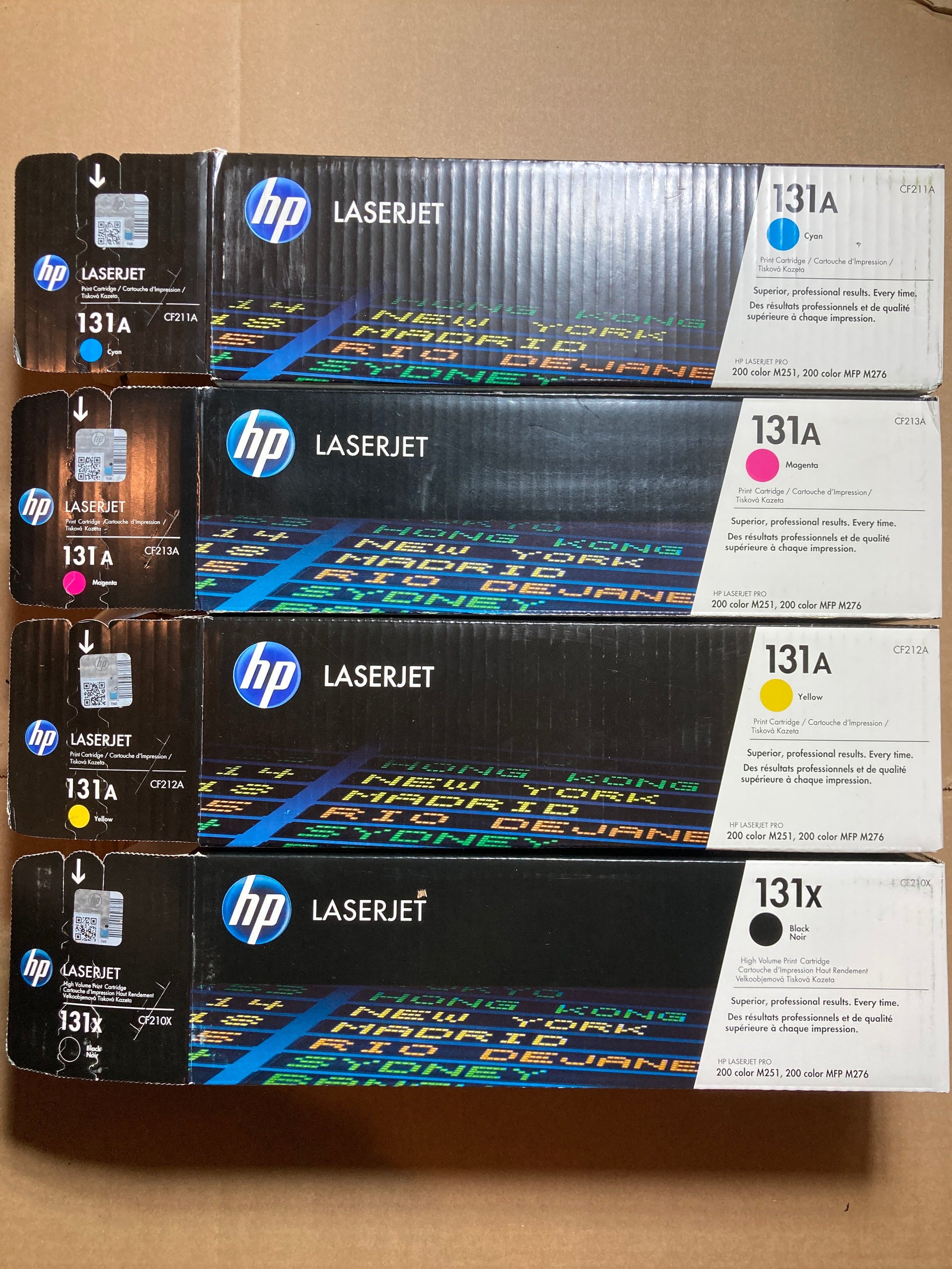 USED - HP 131X/131A Black High Yield and Cyan/Magenta/Yellow Standard Yield Toner Cartridge, Pack Of 4 - DealJustDeal