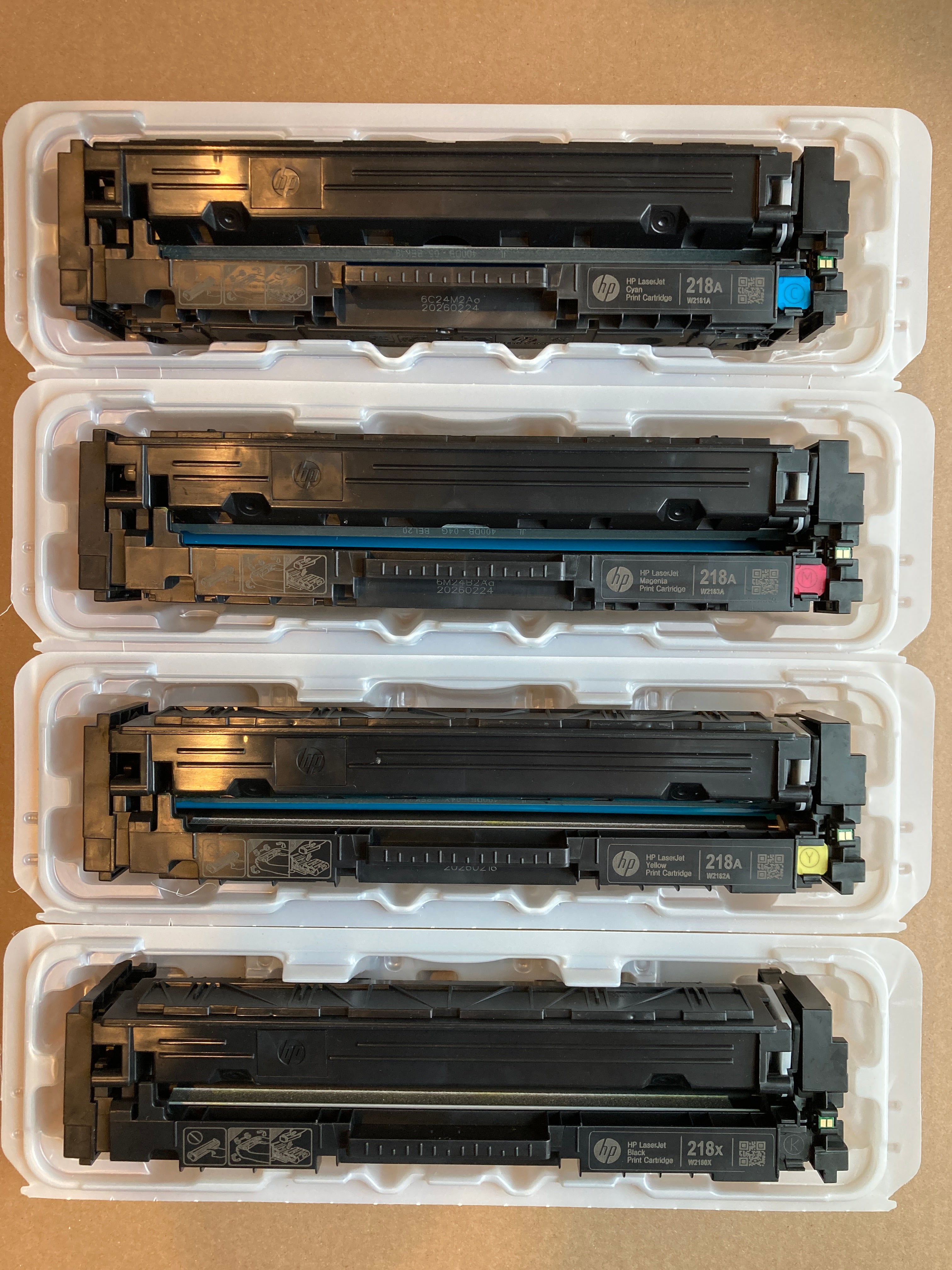 USED - HP 218X Black High Yield, 218A Cyan/Magenta/Yellow Standard Yield Toner Cartridge, Pack Of 4 - DealJustDeal