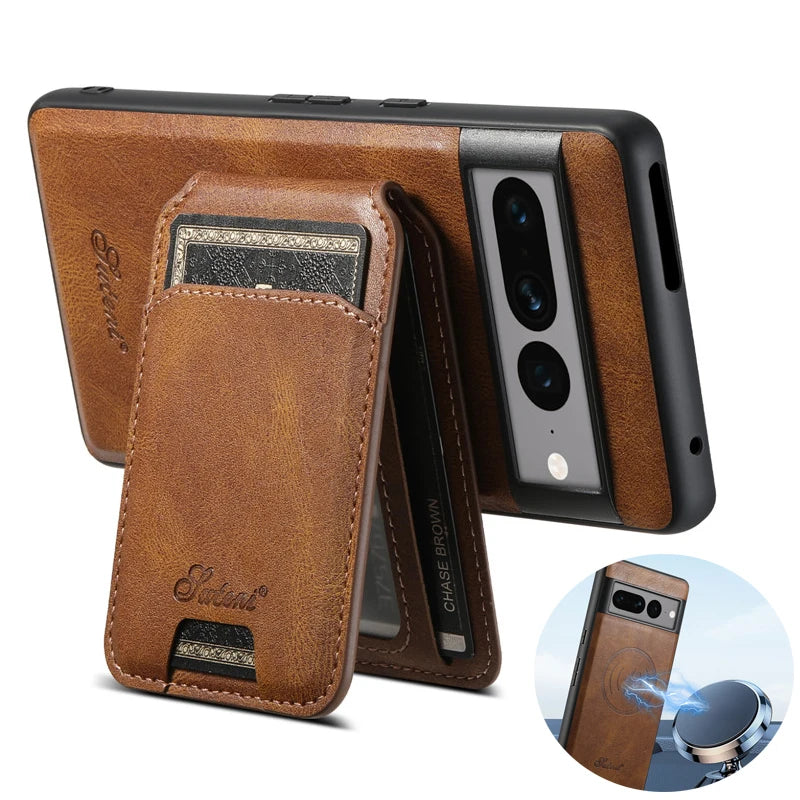 Detachable Magnetic Card Pocket Leather Google Case - DealJustDeal