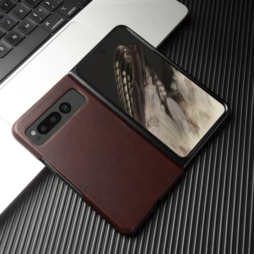 Anti-Scratch Oil Wax Genuine Leather Google Case - DealJustDeal
