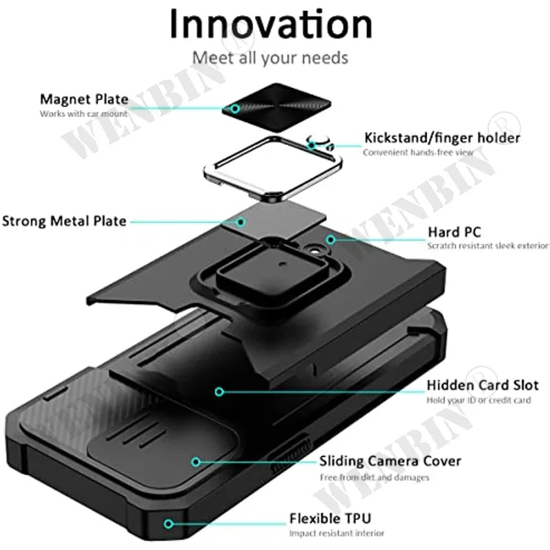 Sliding Camera Cover Heavy Duty Protective iPhone Case - DealJustDeal