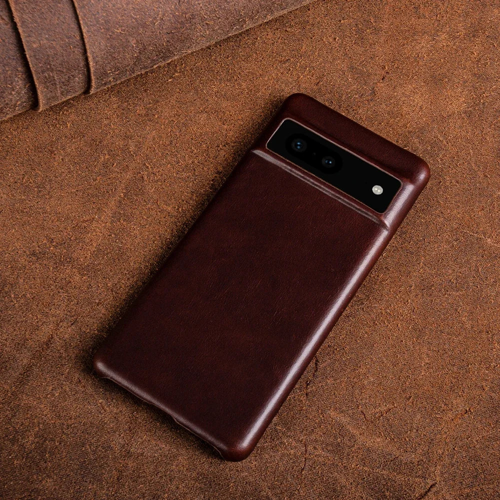 Oil Wax Full Grain Genuine Leather Google Case - DealJustDeal