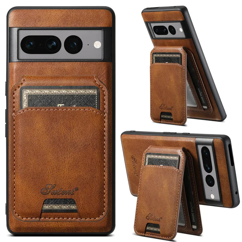 Detachable Magnetic Card Pocket Leather Google Case - DealJustDeal