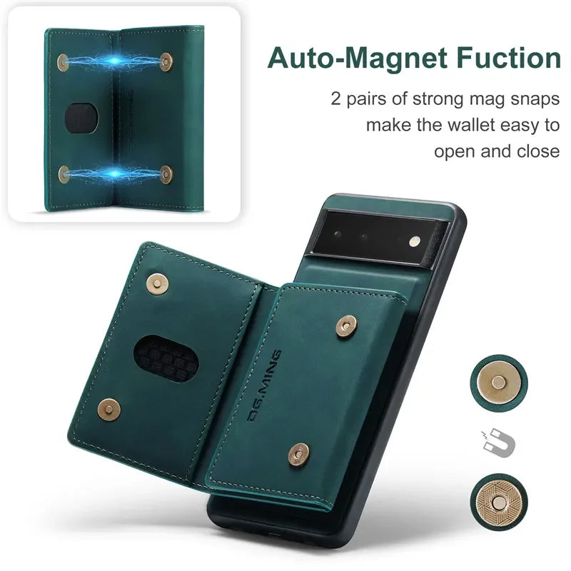 Magnetic Flip Wallet Card Leather Google Case - DealJustDeal