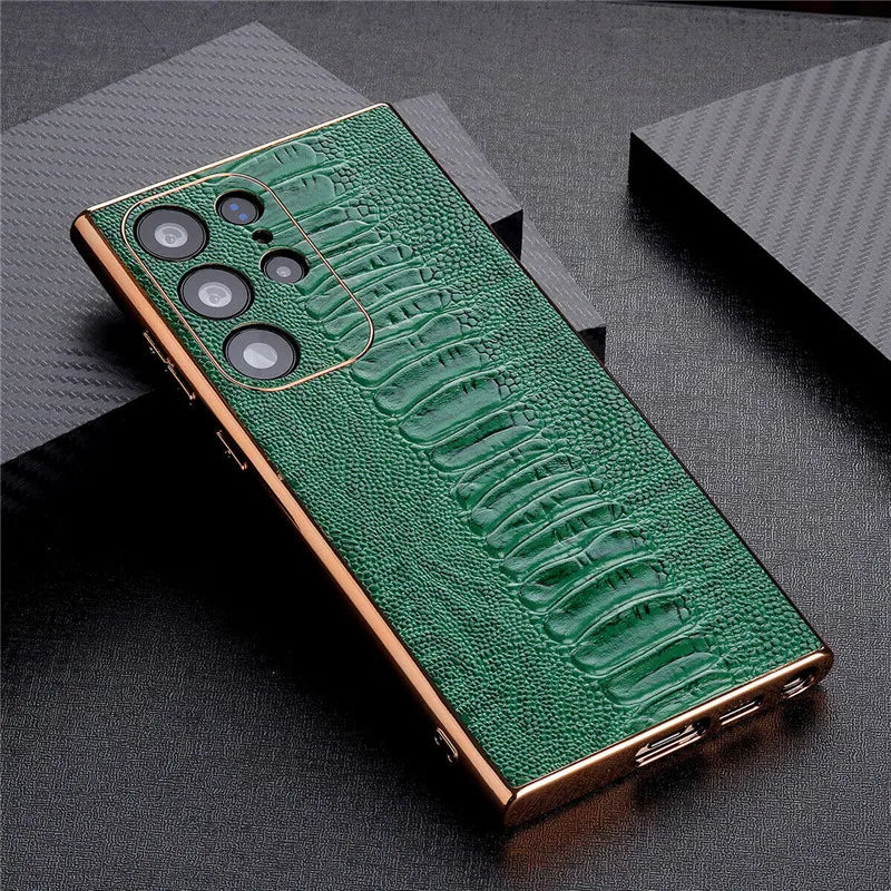 Ostrich Foot Pattern Genuine Leather Galaxy S Case - DealJustDeal