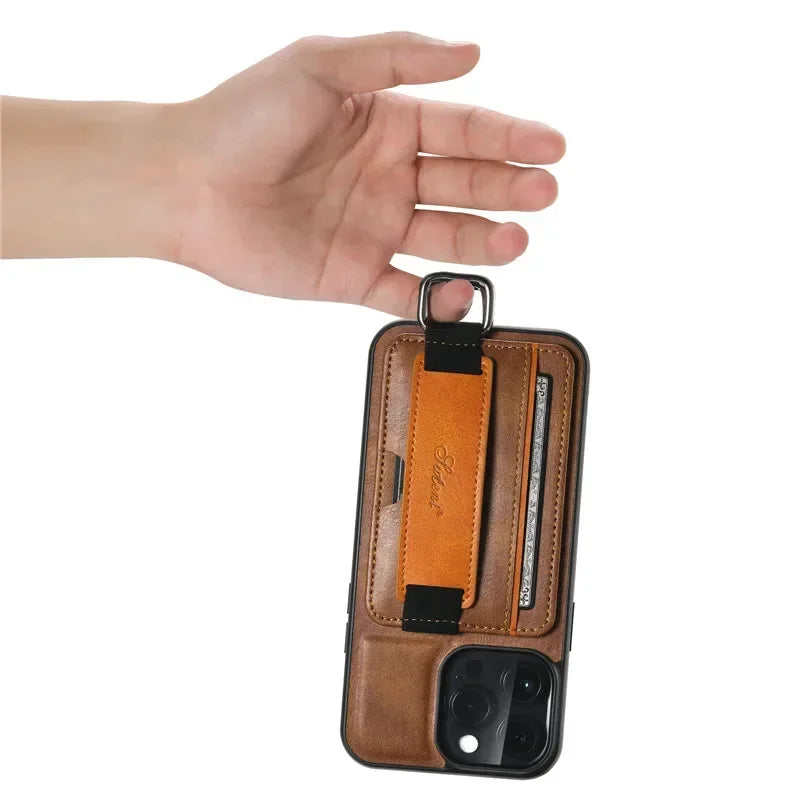 Wallet Card Pocket Leather iPhone Case - DealJustDeal