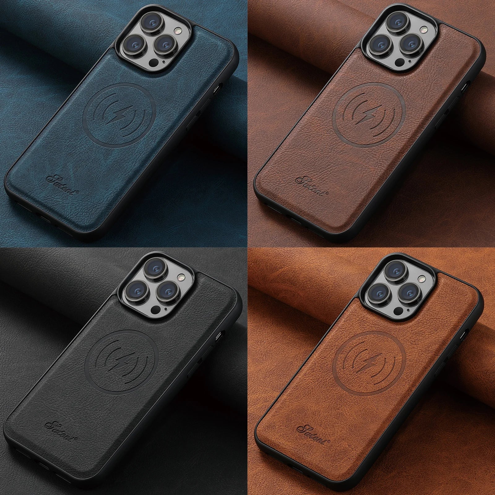 Magnetic Wireless charging Leather Google Case - DealJustDeal