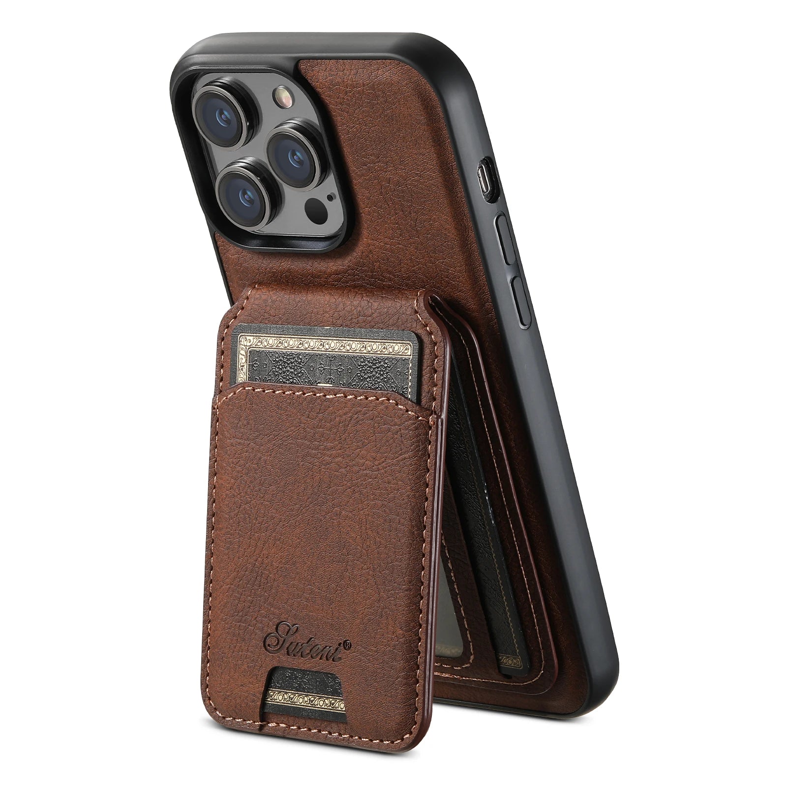 Magnetic MagSafe Card Pocket Leather Galaxy S Case - DealJustDeal