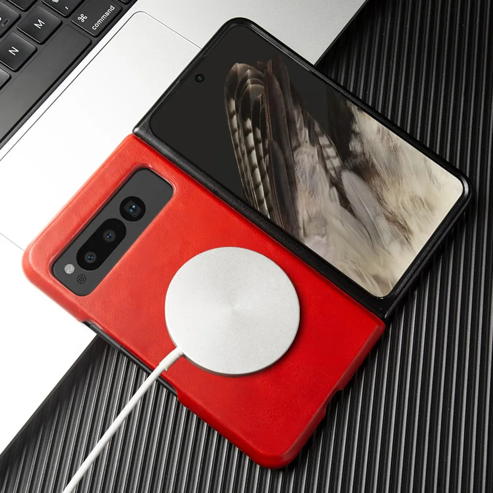 Anti-Scratch Oil Wax Genuine Leather Google Case - DealJustDeal