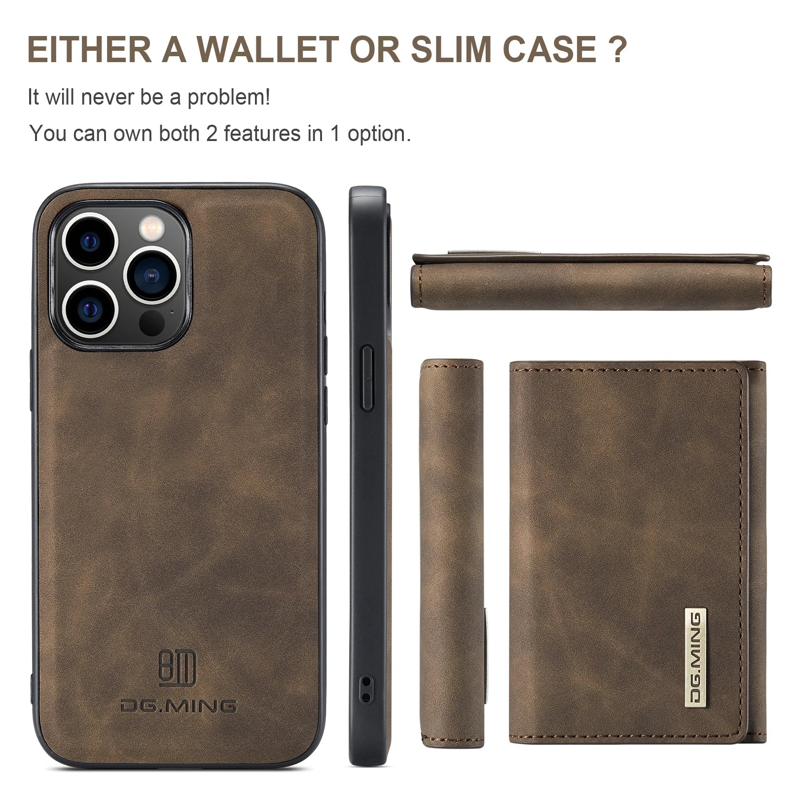 Magnetic Card Holder Leather iPhone Case - DealJustDeal