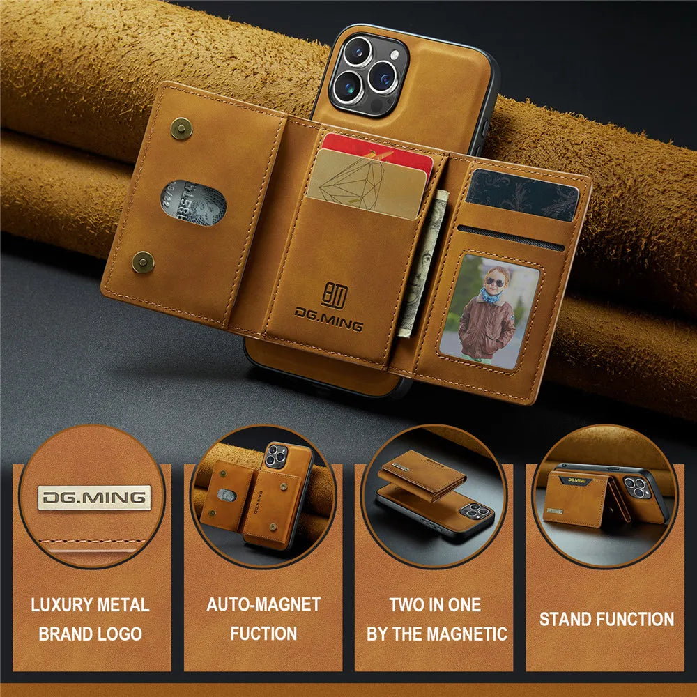 Magnetic Detachable Leather iPhone Case - DealJustDeal