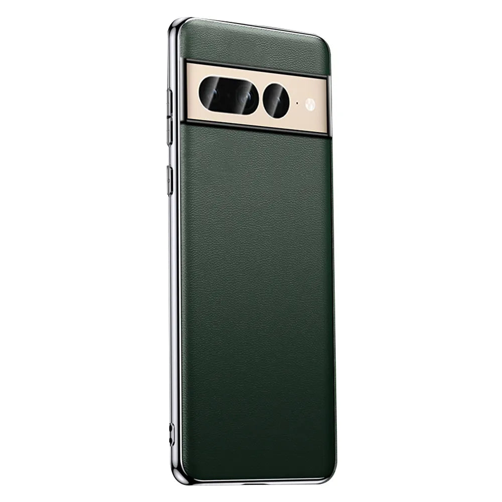 Magnetic cowhide Genuine Plain Leather Google Case - DealJustDeal