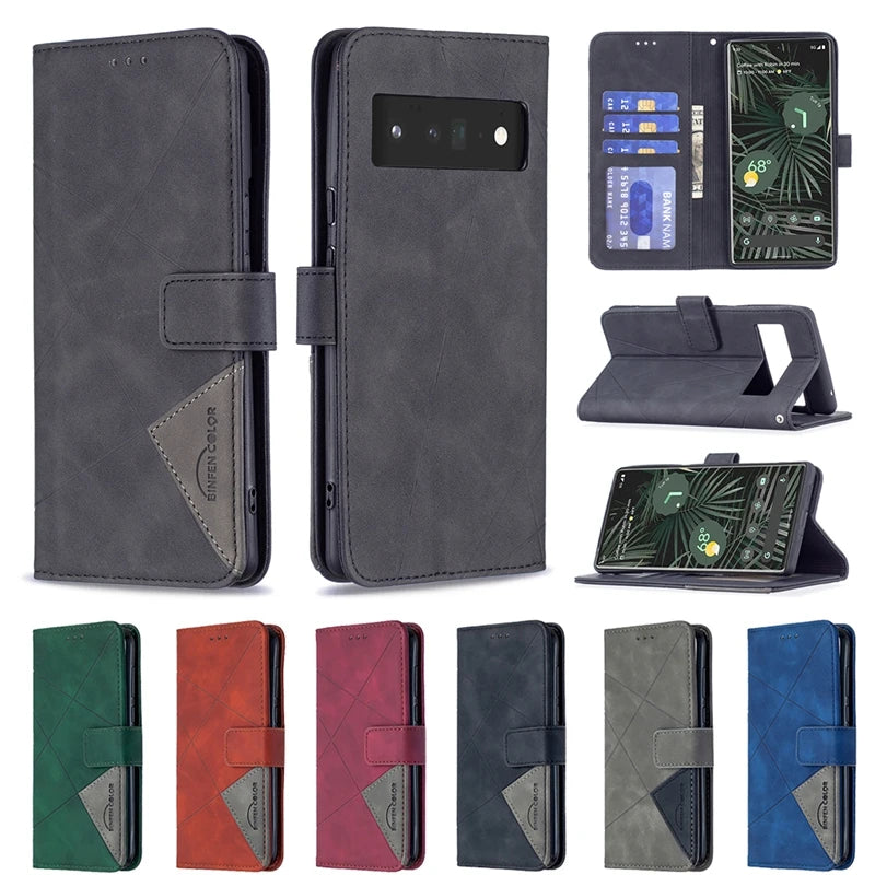 Anti-falling Wallet Magnetic Flip Leather Google Case - DealJustDeal
