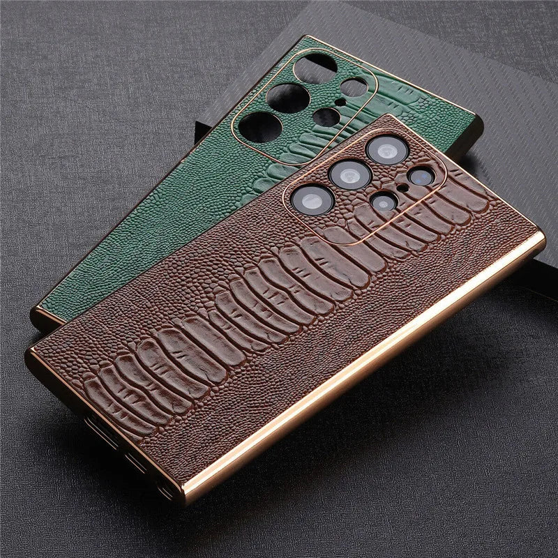 Ostrich Foot Pattern Genuine Leather Galaxy S Case - DealJustDeal