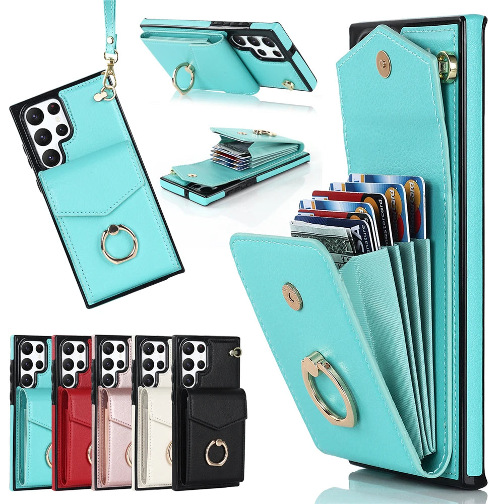 Card Pocket Wallet Leather Galaxy A and Note Case - DealJustDeal