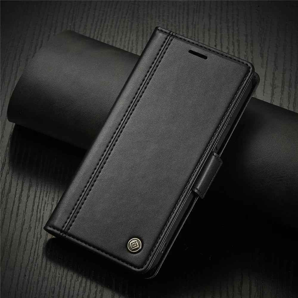 Flip Magnetic Card Slots Wallet Leather iPhone Case - DealJustDeal