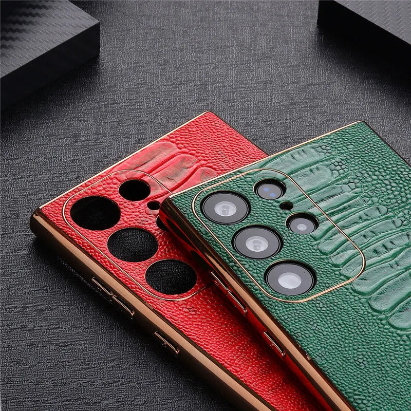 Ostrich Foot Pattern Genuine Leather Galaxy S Case - DealJustDeal