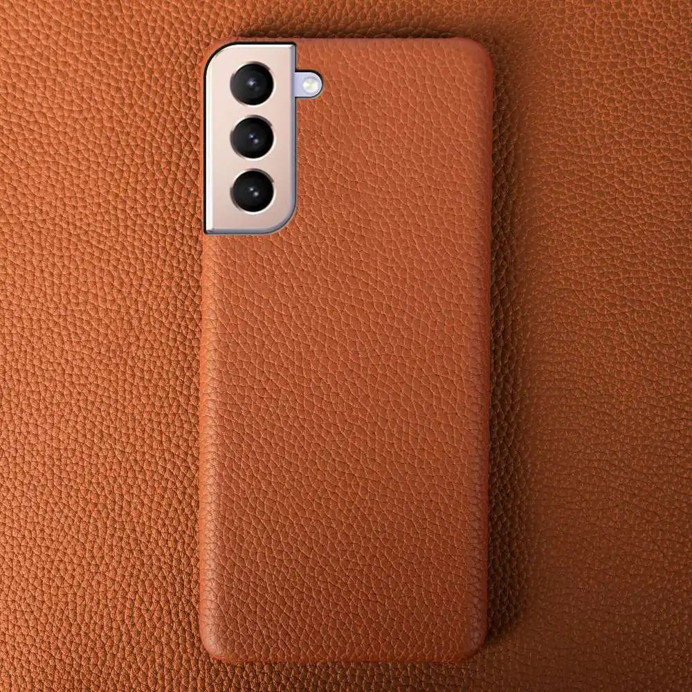 Litchi Texture Half-wrapped Genuine Leather Galaxy S Case - DealJustDeal