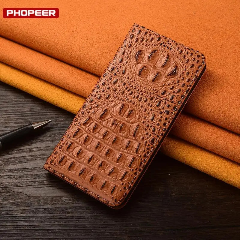 KickStand Wallet  Vintage Genuine Leather Magnetic Galaxy S Case - DealJustDeal