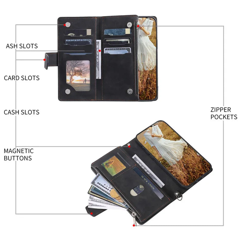 Long Lanyard Magnetic Flip Leather iPhone Case - DealJustDeal