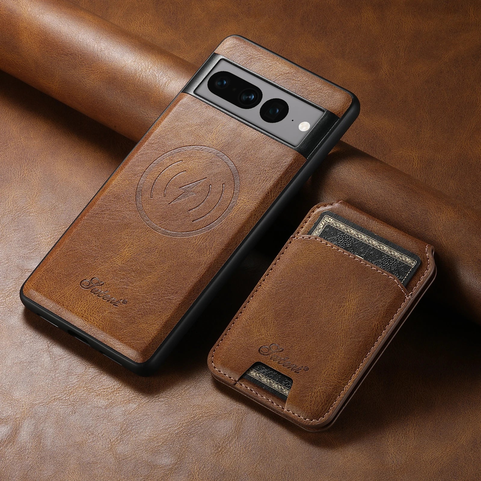 Detachable Magnetic Card Pocket Leather Google Case - DealJustDeal