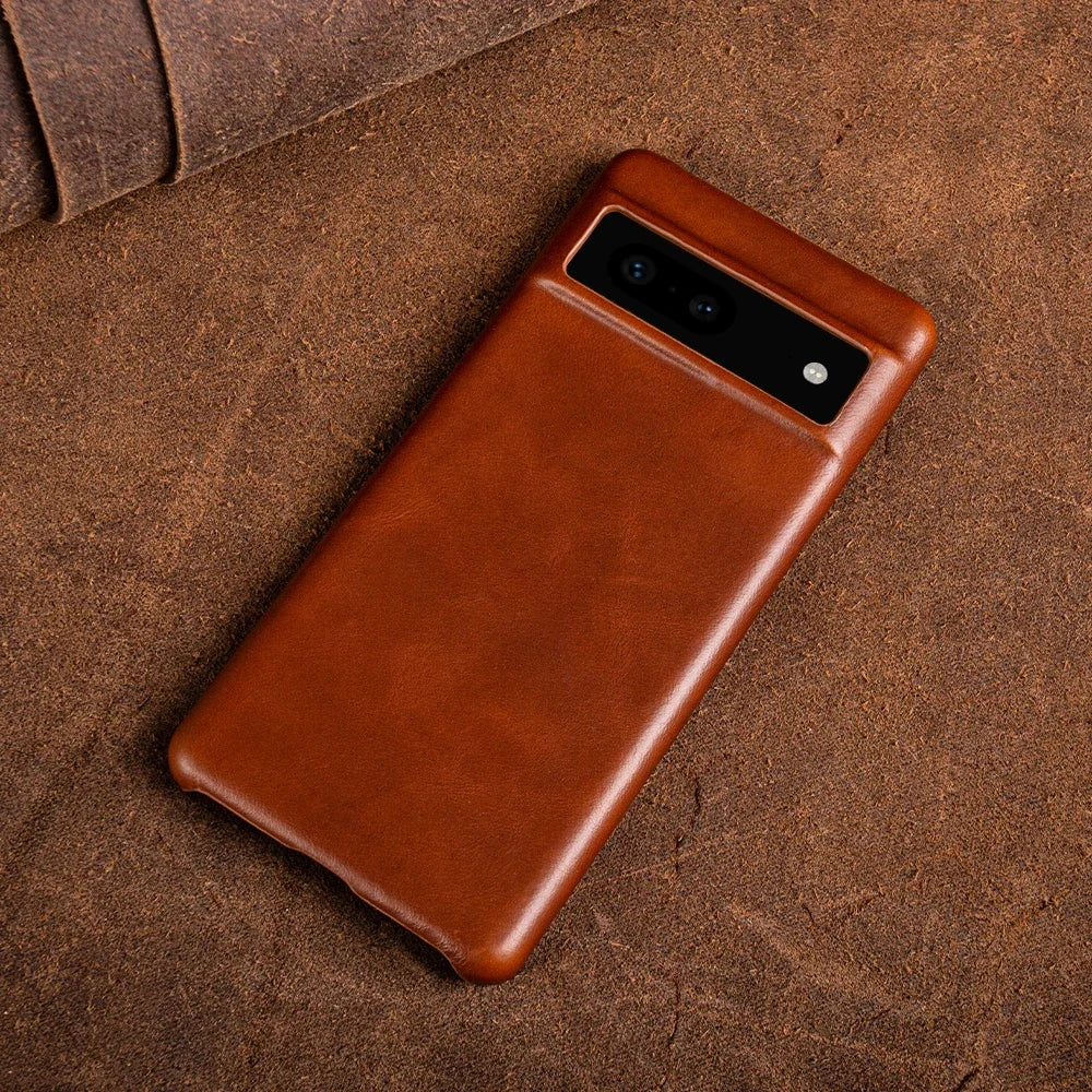 Oil Wax Full Grain Genuine Leather Google Case - DealJustDeal