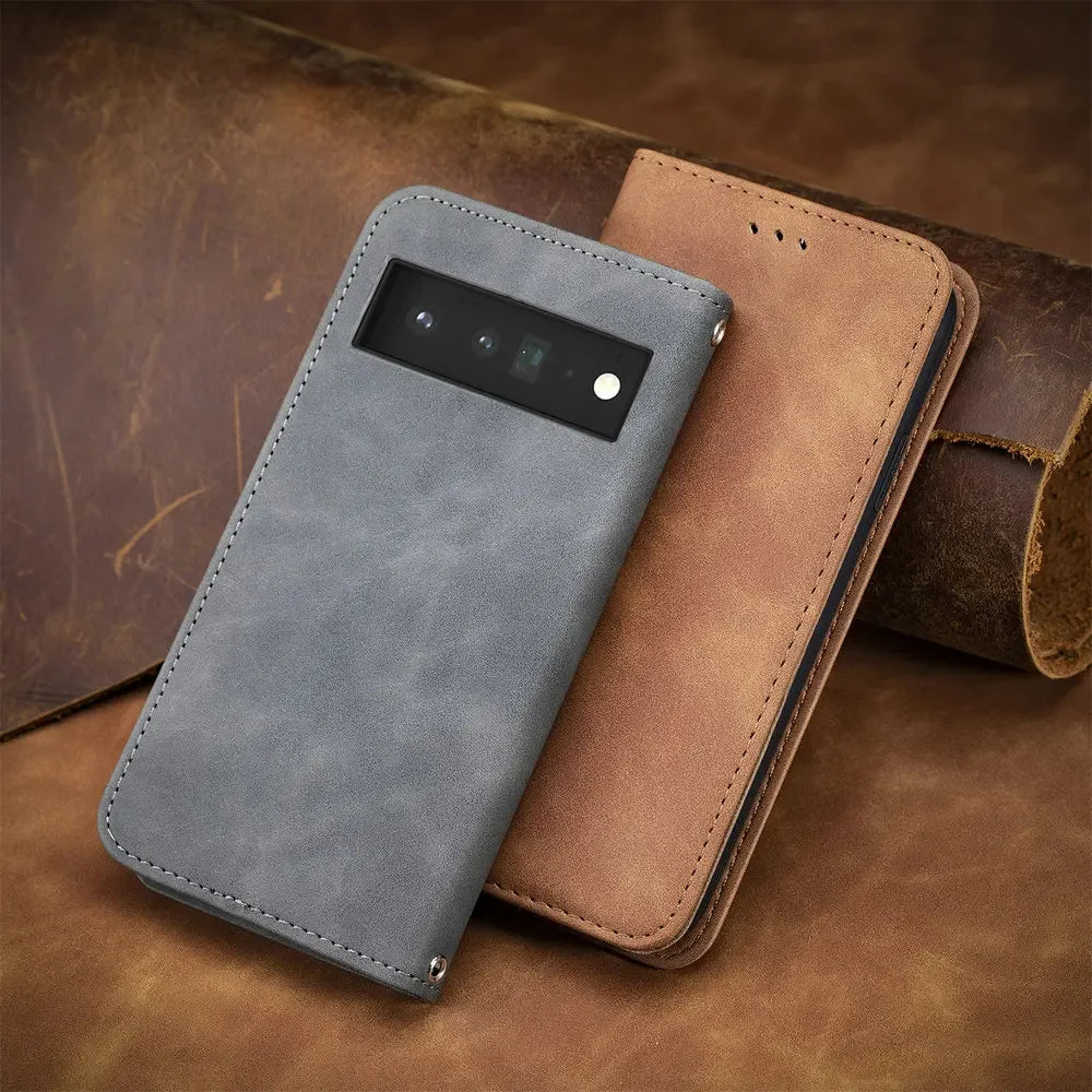 Anti-Scratch Magnetic Wallet Leather Google Case - DealJustDeal