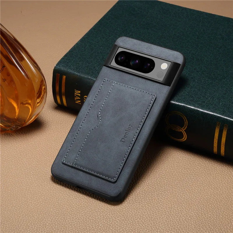 Magnetic Leather Card Holder Wallet Google Case - DealJustDeal