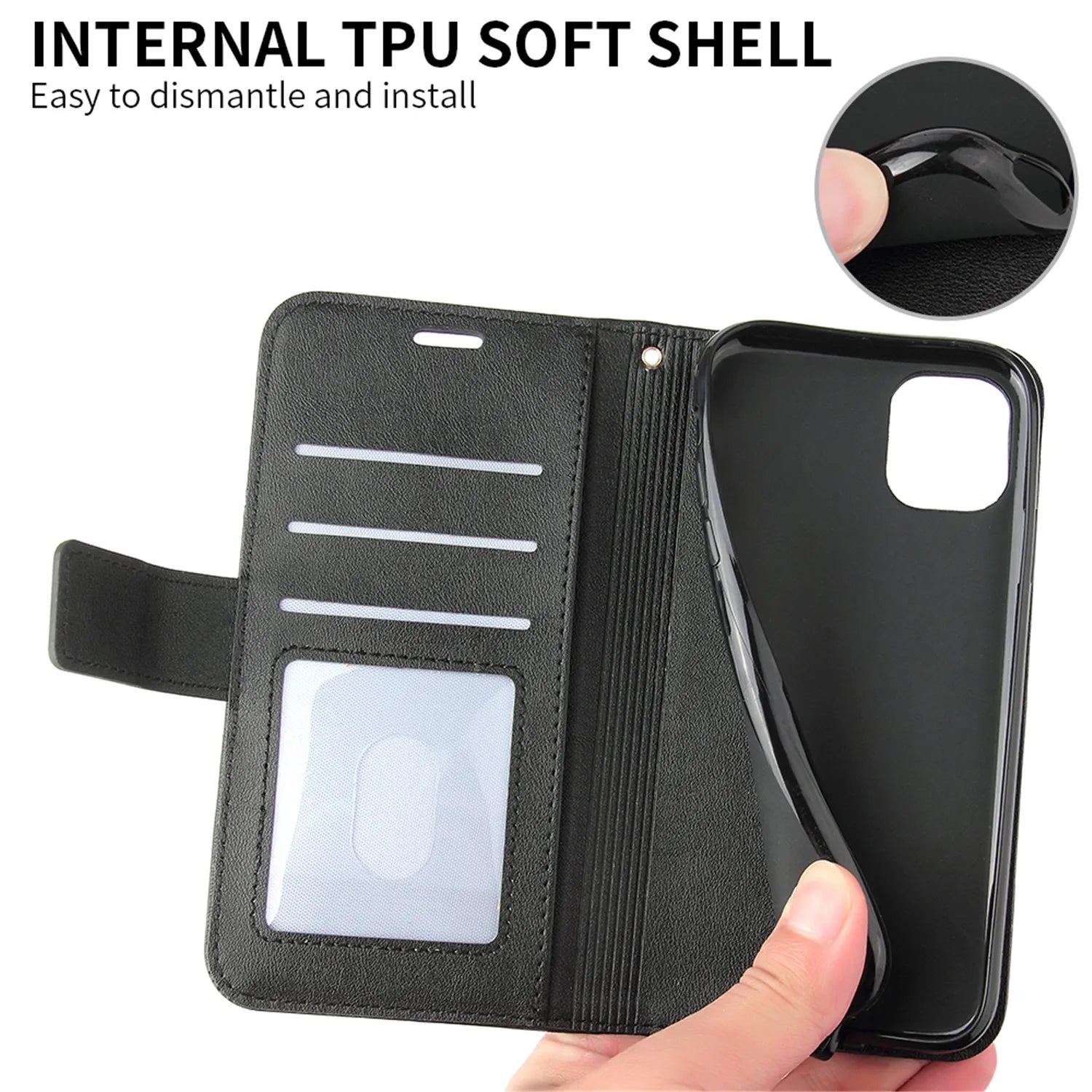 Flip Holder Wallet Stand Leather iPhone Case - DealJustDeal