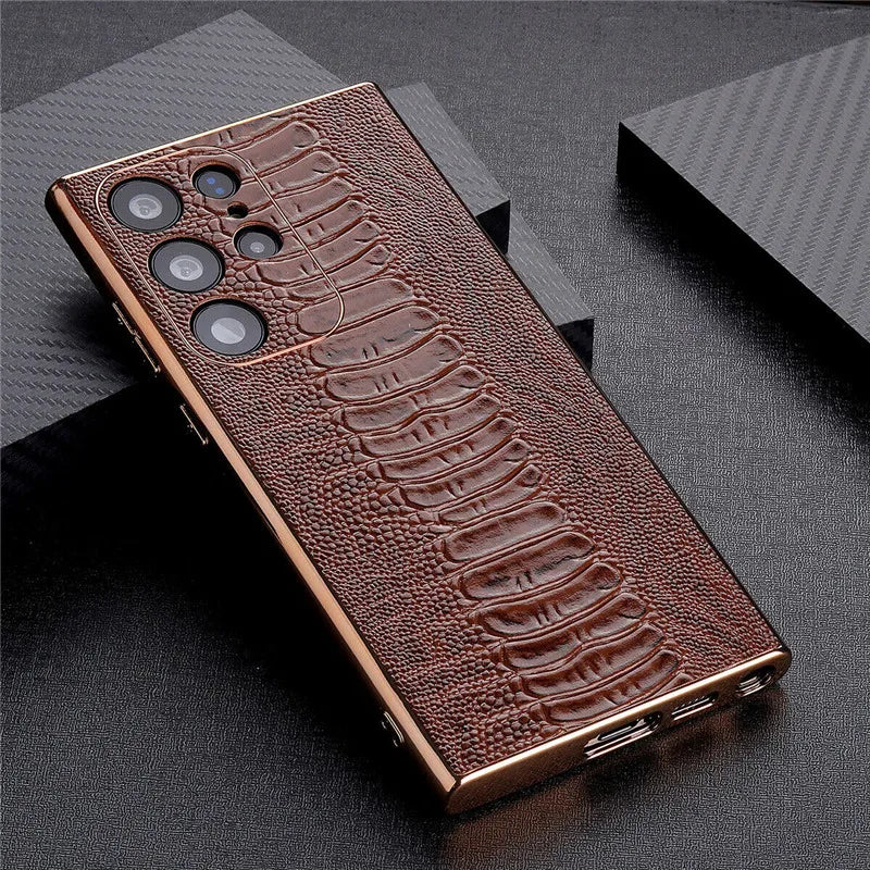 Ostrich Foot Pattern Genuine Leather Galaxy S Case - DealJustDeal