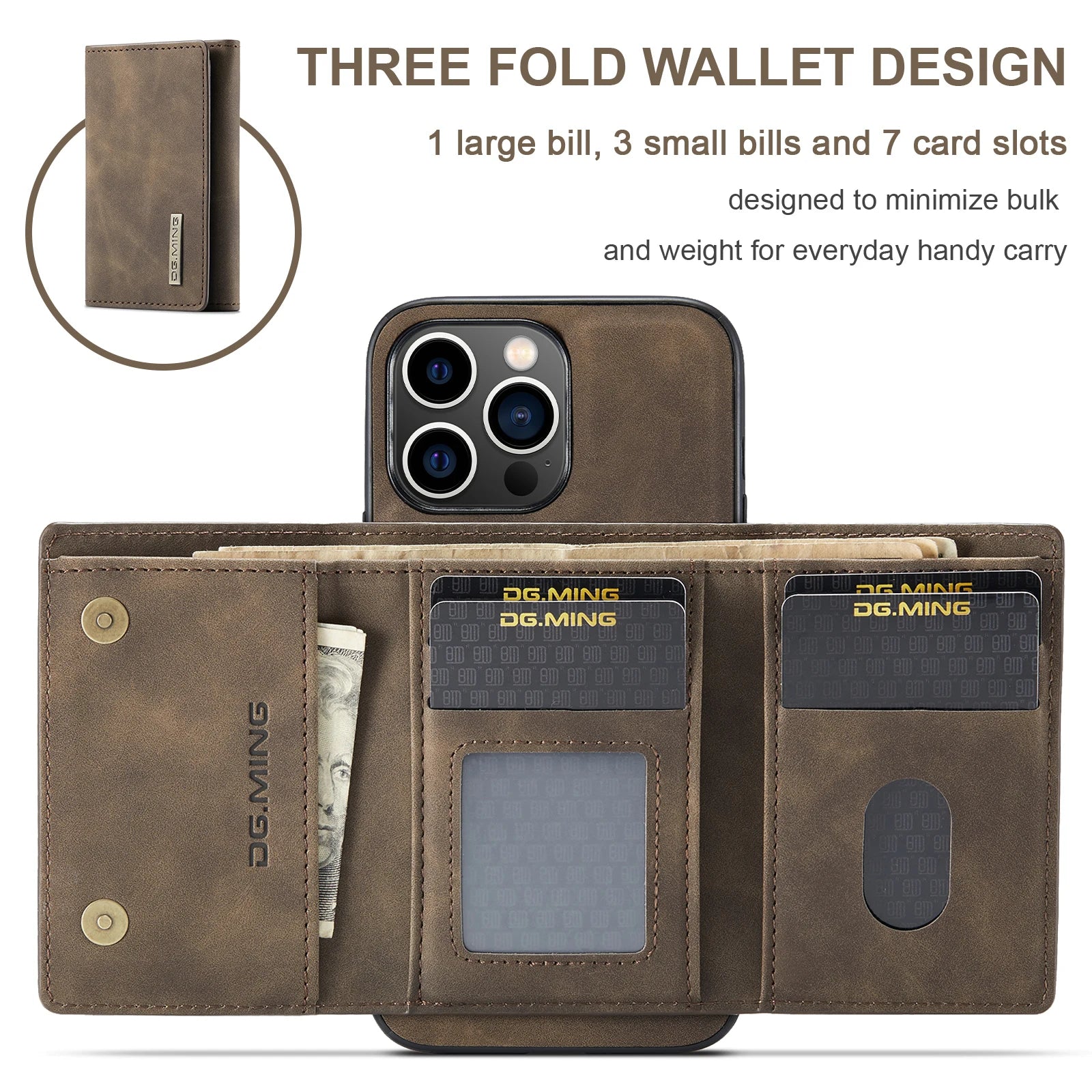 Magnetic Card Holder Leather iPhone Case - DealJustDeal