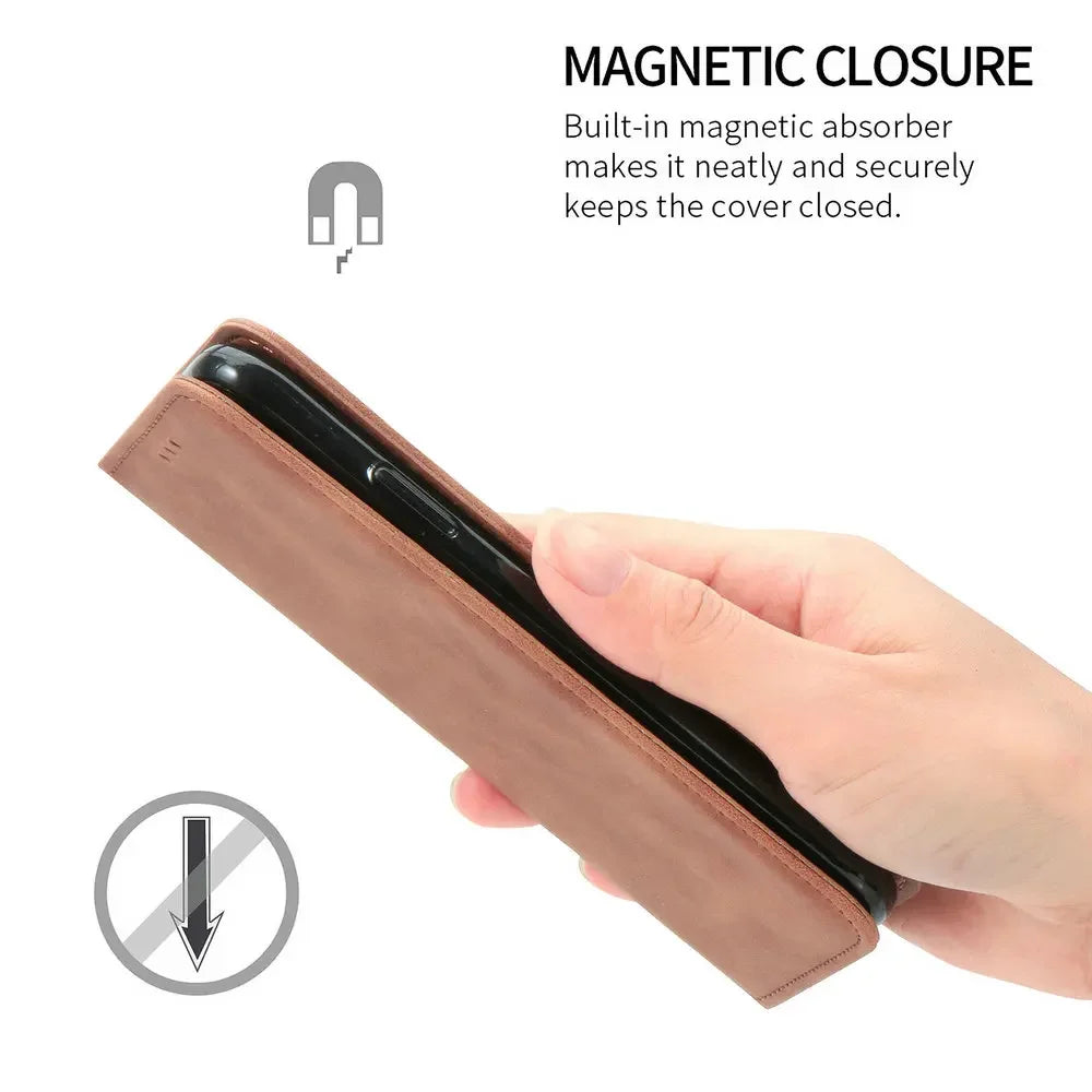 Anti-Scratch Magnetic Wallet Leather Google Case - DealJustDeal