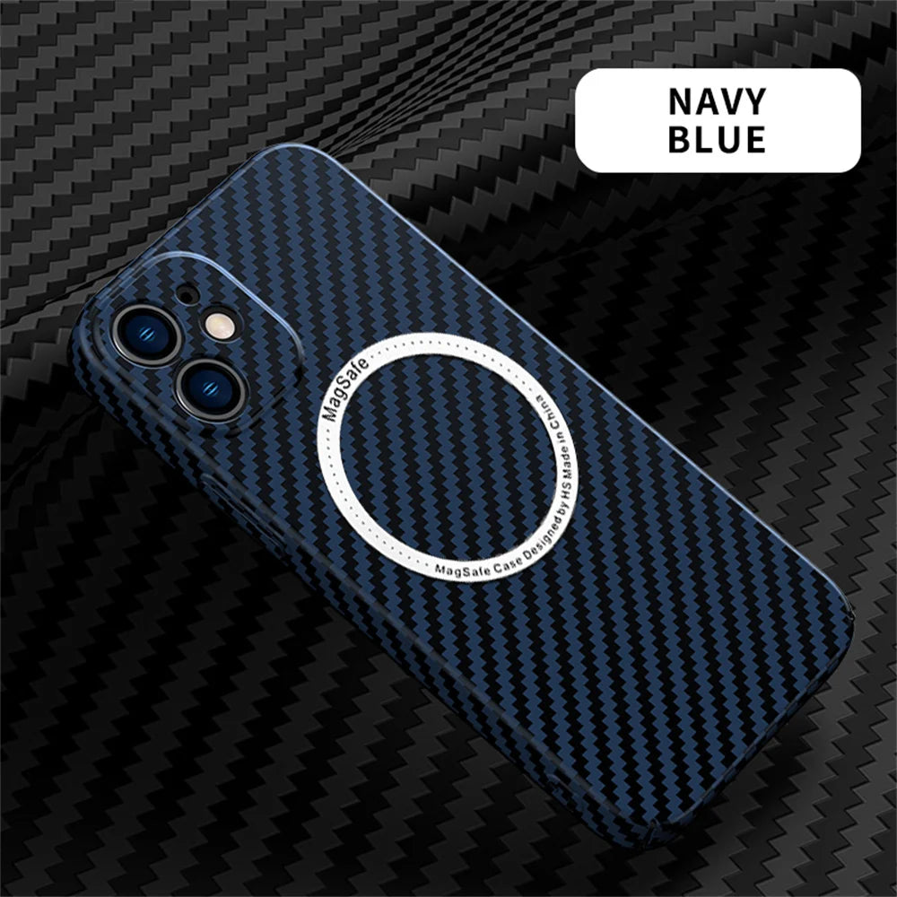 Carbon Fiber Pattern Magsafe Magnetic iPhone Case - DealJustDeal